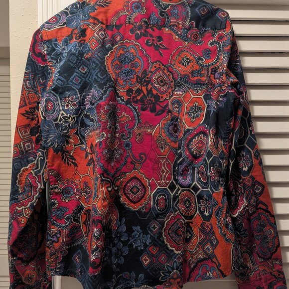 Paisley Jones New York Signature Women's PM Long Sleeve Button Down Shirt - Picture 2 of 6